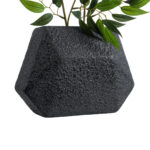 GloboStar® Artificial Garden GREENWICH 20787 Επιδαπέδιο Πολυεστερικό Τσιμεντένιο Κασπώ Γλάστρα - Flower Pot Μαύρο Μ24 x Π14 x Υ20cm - Image 5