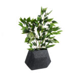 GloboStar® Artificial Garden GREENWICH 20787 Επιδαπέδιο Πολυεστερικό Τσιμεντένιο Κασπώ Γλάστρα - Flower Pot Μαύρο Μ24 x Π14 x Υ20cm - Image 6