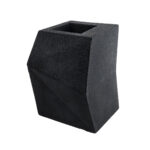 GloboStar® Artificial Garden CAMDEN 20788 Επιδαπέδιο Πολυεστερικό Τσιμεντένιο Κασπώ Γλάστρα - Flower Pot Μαύρο Μ47 x Π43 x Υ66cm - Image 2