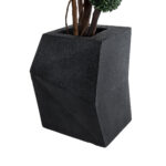 GloboStar® Artificial Garden CAMDEN 20788 Επιδαπέδιο Πολυεστερικό Τσιμεντένιο Κασπώ Γλάστρα - Flower Pot Μαύρο Μ47 x Π43 x Υ66cm - Image 3