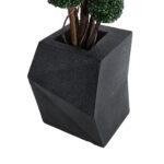 GloboStar® Artificial Garden CAMDEN 20788 Επιδαπέδιο Πολυεστερικό Τσιμεντένιο Κασπώ Γλάστρα - Flower Pot Μαύρο Μ47 x Π43 x Υ66cm - Image 4