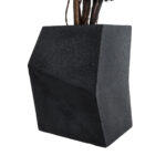 GloboStar® Artificial Garden CAMDEN 20788 Επιδαπέδιο Πολυεστερικό Τσιμεντένιο Κασπώ Γλάστρα - Flower Pot Μαύρο Μ47 x Π43 x Υ66cm - Image 5