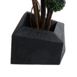 GloboStar® Artificial Garden CAMDEN 20789 Επιδαπέδιο Πολυεστερικό Τσιμεντένιο Κασπώ Γλάστρα - Flower Pot Μαύρο Μ49 x Π49 x Υ44cm - Image 3