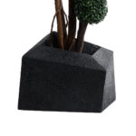 GloboStar® Artificial Garden CAMDEN 20789 Επιδαπέδιο Πολυεστερικό Τσιμεντένιο Κασπώ Γλάστρα - Flower Pot Μαύρο Μ49 x Π49 x Υ44cm - Image 5