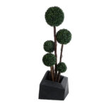 GloboStar® Artificial Garden CAMDEN 20789 Επιδαπέδιο Πολυεστερικό Τσιμεντένιο Κασπώ Γλάστρα - Flower Pot Μαύρο Μ49 x Π49 x Υ44cm - Image 6