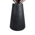 GloboStar® Artificial Garden SOHO 20790 Επιδαπέδιο Πολυεστερικό Τσιμεντένιο Κασπώ Γλάστρα - Flower Pot Μαύρο Φ60 x Υ90cm - Image 5