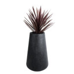 GloboStar® Artificial Garden SOHO 20790 Επιδαπέδιο Πολυεστερικό Τσιμεντένιο Κασπώ Γλάστρα - Flower Pot Μαύρο Φ60 x Υ90cm - Image 6