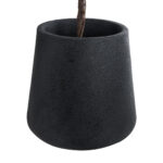 GloboStar® Artificial Garden SOHO 20791 Επιδαπέδιο Πολυεστερικό Τσιμεντένιο Κασπώ Γλάστρα - Flower Pot Μαύρο Φ65 x Υ60cm - Image 3