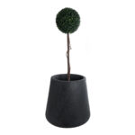 GloboStar® Artificial Garden SOHO 20791 Επιδαπέδιο Πολυεστερικό Τσιμεντένιο Κασπώ Γλάστρα - Flower Pot Μαύρο Φ65 x Υ60cm - Image 6