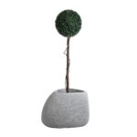 GloboStar® Artificial Garden OXFORD 20794 Επιδαπέδιο Πολυεστερικό Τσιμεντένιο Κασπώ Γλάστρα - Flower Pot Γκρι Μ60 x Π55 x Υ43cm - Image 6