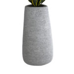 GloboStar® Artificial Garden OXFORD 20795 Επιδαπέδιο Πολυεστερικό Τσιμεντένιο Κασπώ Γλάστρα - Flower Pot Γκρι Μ45 x Π49 x Υ90cm - Image 3