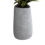 GloboStar® Artificial Garden OXFORD 20795 Επιδαπέδιο Πολυεστερικό Τσιμεντένιο Κασπώ Γλάστρα - Flower Pot Γκρι Μ45 x Π49 x Υ90cm - Image 4