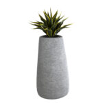 GloboStar® Artificial Garden OXFORD 20795 Επιδαπέδιο Πολυεστερικό Τσιμεντένιο Κασπώ Γλάστρα - Flower Pot Γκρι Μ45 x Π49 x Υ90cm - Image 6