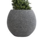 GloboStar® Artificial Garden COLUMBIA 20797 Επιδαπέδιο Πολυεστερικό Τσιμεντένιο Κασπώ Γλάστρα - Flower Pot Γκρι Φ40 x Υ35cm - Image 5