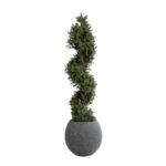 GloboStar® Artificial Garden COLUMBIA 20797 Επιδαπέδιο Πολυεστερικό Τσιμεντένιο Κασπώ Γλάστρα - Flower Pot Γκρι Φ40 x Υ35cm - Image 6