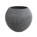 GloboStar® Artificial Garden COLUMBIA 20798 Επιδαπέδιο Πολυεστερικό Τσιμεντένιο Κασπώ Γλάστρα - Flower Pot Γκρι Φ60 x Υ51cm - Image 2