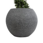 GloboStar® Artificial Garden COLUMBIA 20798 Επιδαπέδιο Πολυεστερικό Τσιμεντένιο Κασπώ Γλάστρα - Flower Pot Γκρι Φ60 x Υ51cm - Image 5