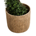 GloboStar® Artificial Garden GIUSEPPE 20800 Διακοσμητικό Πολυεστερικό Τσιμεντένιο Κασπώ Γλάστρα - Flower Pot Καφέ Φ35 x Υ33cm - Image 4