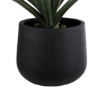 GloboStar® Artificial Garden MAYFAIR 20801 Διακοσμητικό Πολυεστερικό Τσιμεντένιο Κασπώ Γλάστρα - Flower Pot Μαύρο με Λευκές Λεπτομέριες Μ25 x Π27 x Υ30cm - Image 3