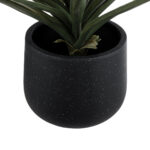 GloboStar® Artificial Garden MAYFAIR 20801 Διακοσμητικό Πολυεστερικό Τσιμεντένιο Κασπώ Γλάστρα - Flower Pot Μαύρο με Λευκές Λεπτομέριες Μ25 x Π27 x Υ30cm - Image 4