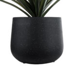GloboStar® Artificial Garden MAYFAIR 20801 Διακοσμητικό Πολυεστερικό Τσιμεντένιο Κασπώ Γλάστρα - Flower Pot Μαύρο με Λευκές Λεπτομέριες Μ25 x Π27 x Υ30cm - Image 5