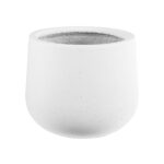 GloboStar® Artificial Garden CHELSEA 20802 Διακοσμητικό Πολυεστερικό Τσιμεντένιο Κασπώ Γλάστρα - Flower Pot Λευκό με Μαύρες Λεπτομέριες Μ25 x Π27 x Υ25cm - Image 2