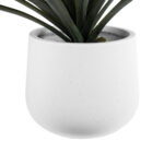 GloboStar® Artificial Garden CHELSEA 20802 Διακοσμητικό Πολυεστερικό Τσιμεντένιο Κασπώ Γλάστρα - Flower Pot Λευκό με Μαύρες Λεπτομέριες Μ25 x Π27 x Υ25cm - Image 3