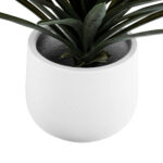 GloboStar® Artificial Garden CHELSEA 20802 Διακοσμητικό Πολυεστερικό Τσιμεντένιο Κασπώ Γλάστρα - Flower Pot Λευκό με Μαύρες Λεπτομέριες Μ25 x Π27 x Υ25cm - Image 4