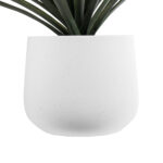 GloboStar® Artificial Garden CHELSEA 20802 Διακοσμητικό Πολυεστερικό Τσιμεντένιο Κασπώ Γλάστρα - Flower Pot Λευκό με Μαύρες Λεπτομέριες Μ25 x Π27 x Υ25cm - Image 5
