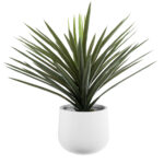 GloboStar® Artificial Garden CHELSEA 20802 Διακοσμητικό Πολυεστερικό Τσιμεντένιο Κασπώ Γλάστρα - Flower Pot Λευκό με Μαύρες Λεπτομέριες Μ25 x Π27 x Υ25cm - Image 6