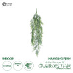 GloboStar® Artificial Garden HANGING FERN 20843 Τεχνητό Διακοσμητικό Κρεμαστό Φυτό Φτέρη Μ25 x Π12 x Υ85cm