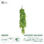 GloboStar® Artificial Garden HANGING LIMA BEAN 20845 Τεχνητό Διακοσμητικό Κρεμαστό Φυτό Φασόλι Λίμα Μ29 x Π10 x Υ86cm