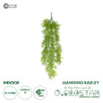 GloboStar® Artificial Garden HANGING BARLEY 20857 Τεχνητό Διακοσμητικό Κρεμαστό Φυτό Κριθάρι Μ26 x Π15 x Υ81cm
