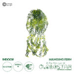 GloboStar® Artificial Garden HANGING FERN 20877 - Τεχνητό Κρεμαστό Διακοσμητικό Φυτό Φτέρη  Φ23 x Y70cm