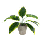 GloboStar® Artificial Garden YELLOW HOSTA PLANT 20899 Τεχνητό Διακοσμητικό Φυτό Κίτρινη Χόστα Φ45 x Υ40cm - Image 2