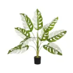 GloboStar® Artificial Garden ALBINO MONSTERA 20938 Τεχνητό Διακοσμητικό Φυτό Πράσινη & Λευκή Μονστέρα Μ90 x Π90 x Υ90cm - Image 2