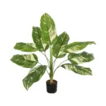 GloboStar® Artificial Garden DIEFFENBACHIA 20941 Τεχνητό Διακοσμητικό Φυτό Πράσινη & Μπεζ Διφενμπάχια Μ80 x Π80 x Υ90cm - Image 2