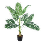 GloboStar® Artificial Garden WHITE ZEBRA PLANT 20943 Τεχνητό Διακοσμητικό Φυτό Λευκή Ζέβρα Φ90 x Υ90cm - Image 2