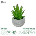 GloboStar® Artificial Garden SUCCULENT ALOE POTTED PLANT 21037 Διακοσμητικό Φυτό Αλόη Φ10 x Υ15cm