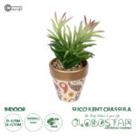 GloboStar® Artificial Garden SUCCULENT CRASSULA POTTED PLANT 21046 Διακοσμητικό Φυτό Κρασούλα  Φ12 x Υ20cm