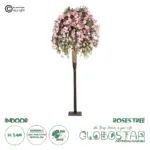 GloboStar® Artificial Garden ROSES TREE 21068 Τεχνητό Διακοσμητικό Δέντρο Τριανταφυλλιά Μ110 x Π110 x Υ240cm