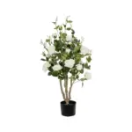 GloboStar® Artificial Garden WHITE ROSES 21069 Τεχνητό Διακοσμητικό Δέντρο Τριανταφυλλιά Μ50 x Π50 x Υ90cm - Image 2