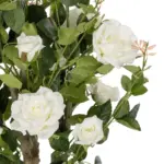 GloboStar® Artificial Garden WHITE ROSES 21069 Τεχνητό Διακοσμητικό Δέντρο Τριανταφυλλιά Μ50 x Π50 x Υ90cm - Image 3