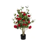 GloboStar® Artificial Garden RED ROSES 21070 Τεχνητό Διακοσμητικό Δέντρο Τριανταφυλλιά Μ50 x Π50 x Υ90cm - Image 2