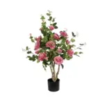 GloboStar® Artificial Garden PINK ROSES 21072 Τεχνητό Διακοσμητικό Δέντρο Τριανταφυλλιά Μ50 x Π50 x Υ90cm - Image 2