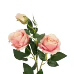 GloboStar® Artificial Garden PINK ROSE 20984 Διακοσμητικό Φυτό Ροζ Τριαντάφυλλα  Υ38cm - Image 3