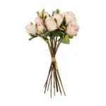 GloboStar® Artificial Garden PINK ROSE BOUQUET 21082 Τεχνητό Διακοσμητικό Μπουκέτο Τριαντάφυλλα Ροζ Y36cm - Image 2