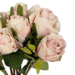 GloboStar® Artificial Garden PINK ROSE BOUQUET 21082 Τεχνητό Διακοσμητικό Μπουκέτο Τριαντάφυλλα Ροζ Y36cm - Image 3
