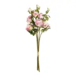 GloboStar® Artificial Garden DUSTY PINK ROSE BOUQUET 21083 Τεχνητό Διακοσμητικό Μπουκέτο Τριαντάφυλλα Ανοιχτό Ροζ Y63cm - Image 2