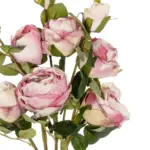GloboStar® Artificial Garden DUSTY PINK ROSE BOUQUET 21083 Τεχνητό Διακοσμητικό Μπουκέτο Τριαντάφυλλα Ανοιχτό Ροζ Y63cm - Image 3